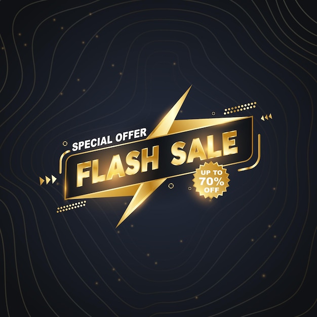 Flash sale text gold luxury