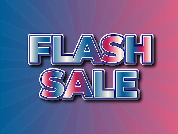 Vettore flash sale tipografia stile disegno di effetti di testo