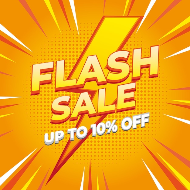 Vector flash sale up top 10 off banner template design