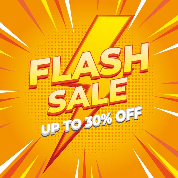 Vector flash sale up top 30 off banner template design