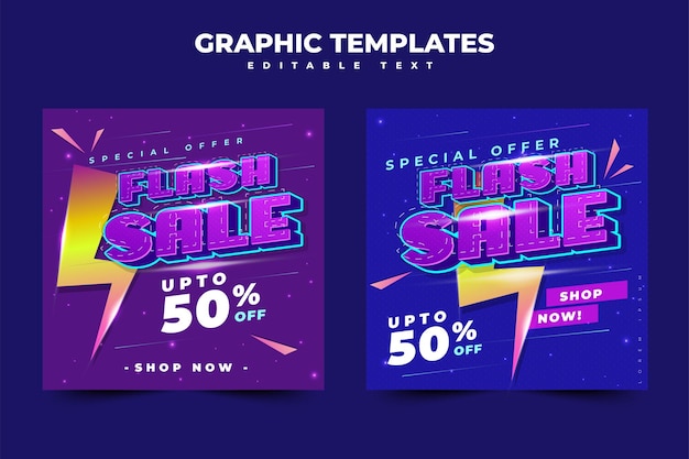 Flash Sale Vector Graphic template Editable