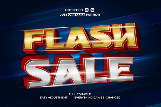 Редактируемый векторный текстовый эффект Flash Sale