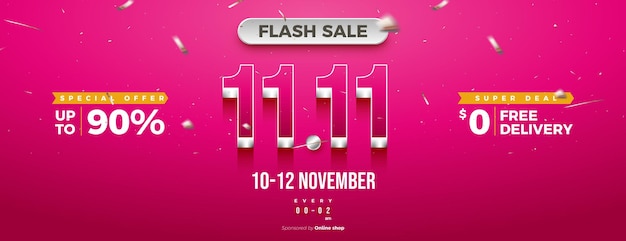 Flash sale with discount and free delivery at 11 11 sale