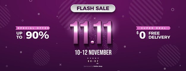 Flash sale with discount and free delivery at 11 11 sale