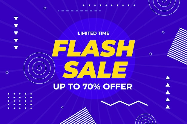 Vector flash sale with memphis background