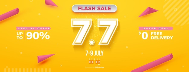 flash sales with stacked white numbers