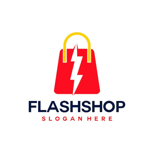 flash shopping logo concept illustration shop flash logo business vector design