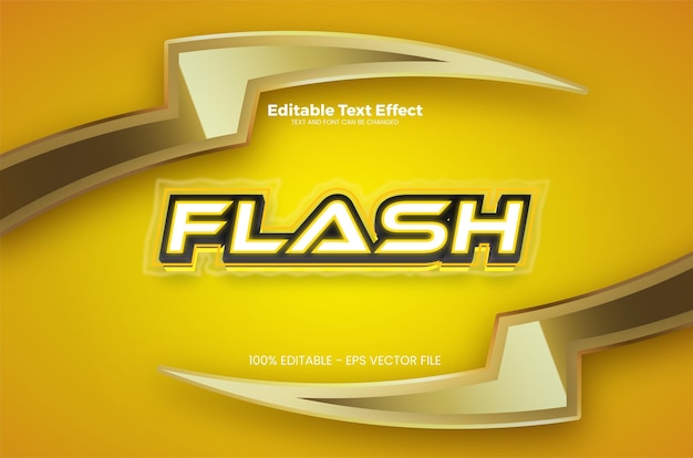 Редактируемый текстовый эффект в стиле Flash в современном трендовом стиле