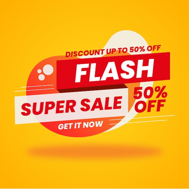 Flash super sale banner promotion template design
