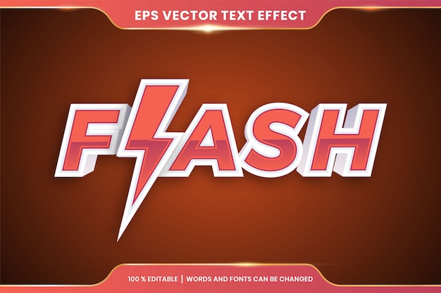 Vector flash text effect editable concept