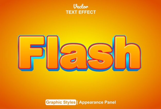 Flash text effect with graphic style and editable