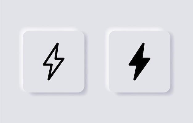 Flash thunder power icon lightning bolt symbol electric power energy sign web app ui icons