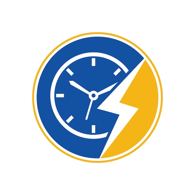 Flash tijd vector logo ontwerp Thunder tijd logo pictogram vector