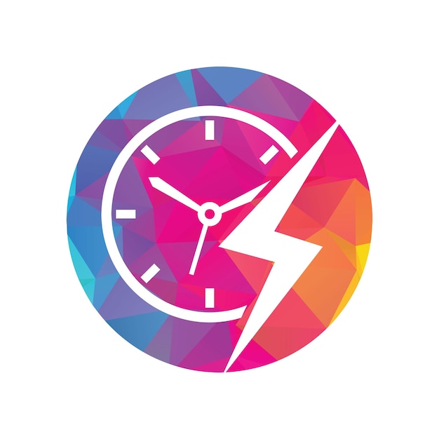Flash tijd vector logo ontwerp Thunder tijd logo pictogram vector