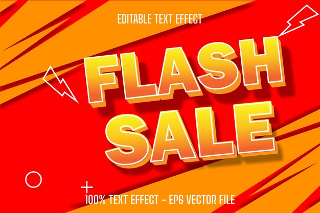 Flash verkoop 3D tekst effect moderne stijl