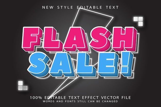 Flash-verkoop bewerkbaar teksteffect reliëf neon-stijl