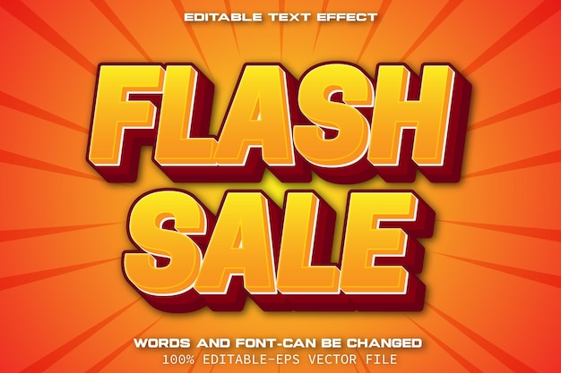 Flash-verkoop bewerkbare tekst-effect cartoon stijl