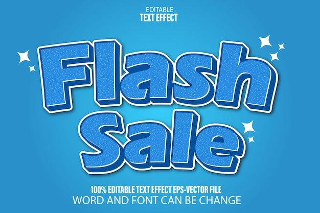 Flash-verkoop bewerkbare tekst-effect cartoon stijl