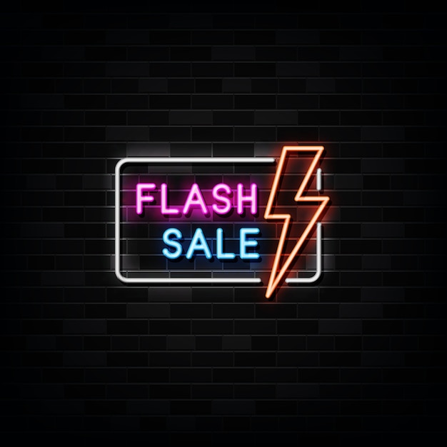 Flash verkoop neon teken illustratie