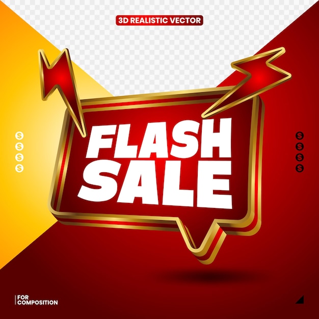 Flash-verkoop realistisch vectorlabel voor promotionele behoeften