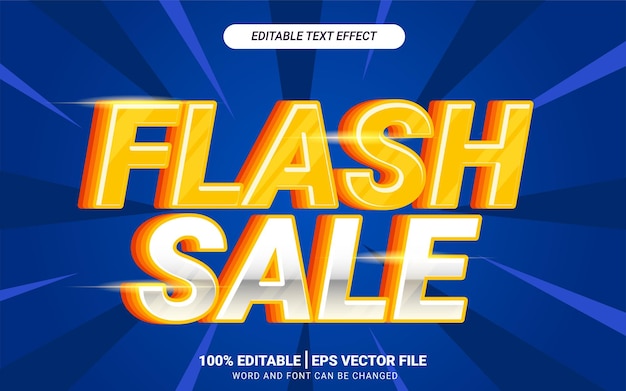 Flash verkoop reclame promotie 3d tekst effect kop sjabloon ontwerp vector