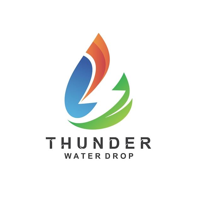 Flash and water drop, bio energy logo design