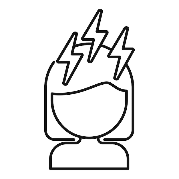 Flash woman menopause icon outline vector depression balance