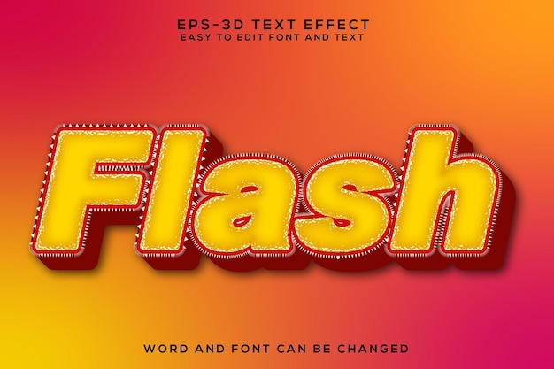 Flash word 3d text effect