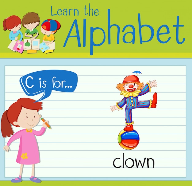 L'alfabeto flashcard c è per il clown