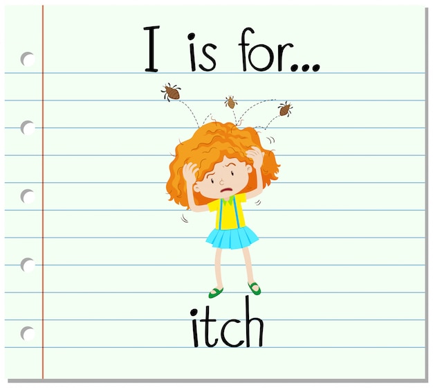 Flashcard alphabet i is for itch