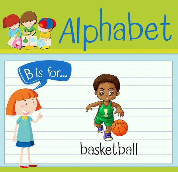 Flashcard letter b is for basketball