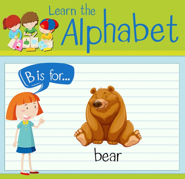 Flashcard letter b is for bear