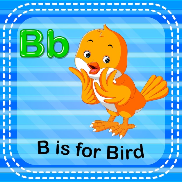 フラッシュカードの文字bは鳥のためのものです