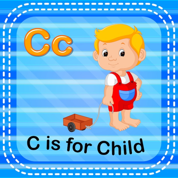 Vector flashcard letter c is for child