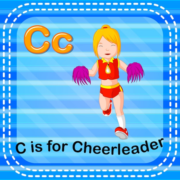 flashcard letter c is voor cheerleader