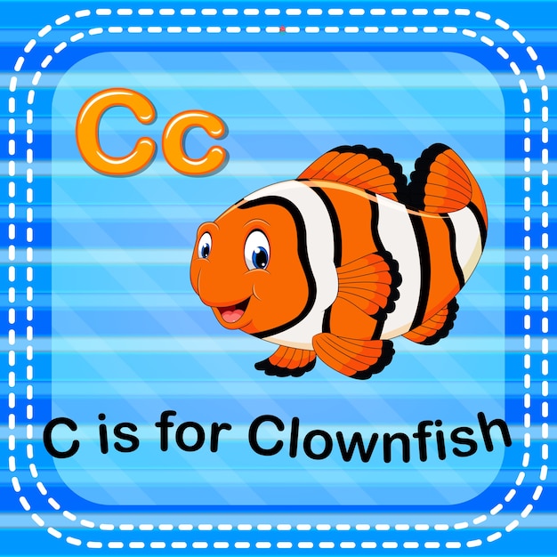 Flashcard letter c is voor clownfish