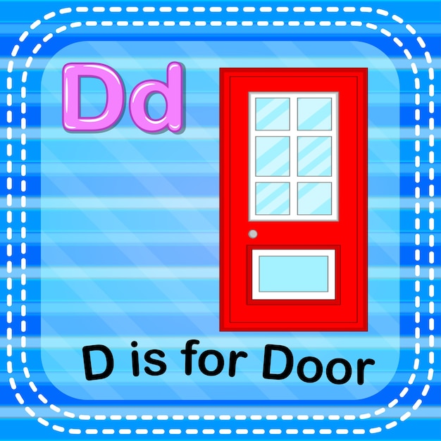 Flashcard letter d is for door