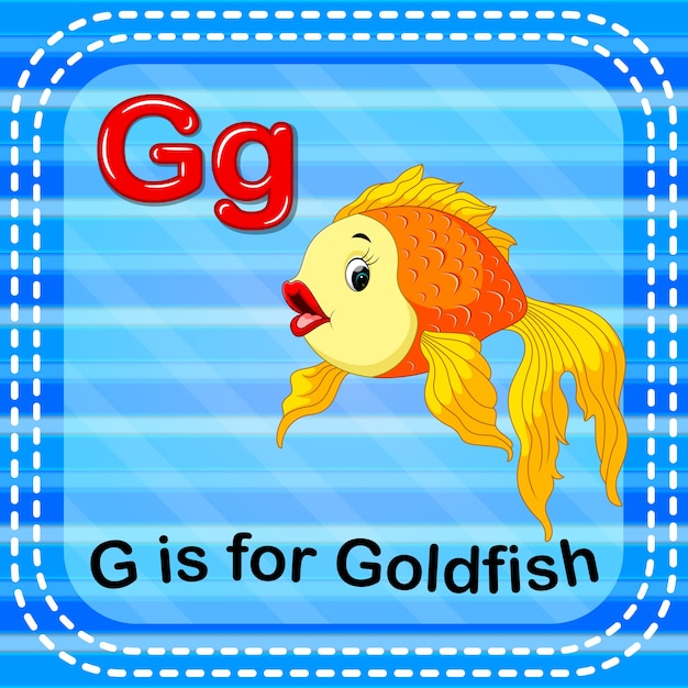 Vector flashcard letter g is for goldfish