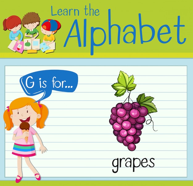 Flashcard letter G is for grapes