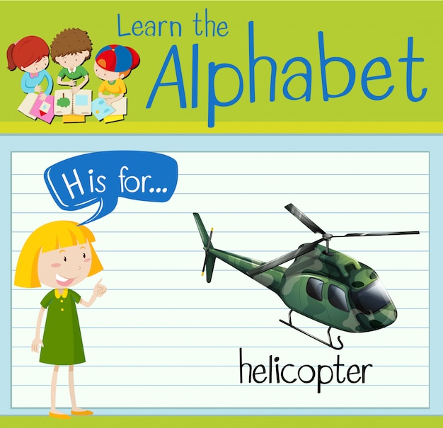 Flashcard letter H is for helicopter