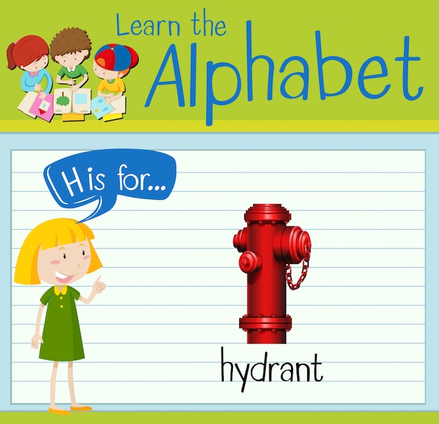 Flashcard letter H is voor hydrant