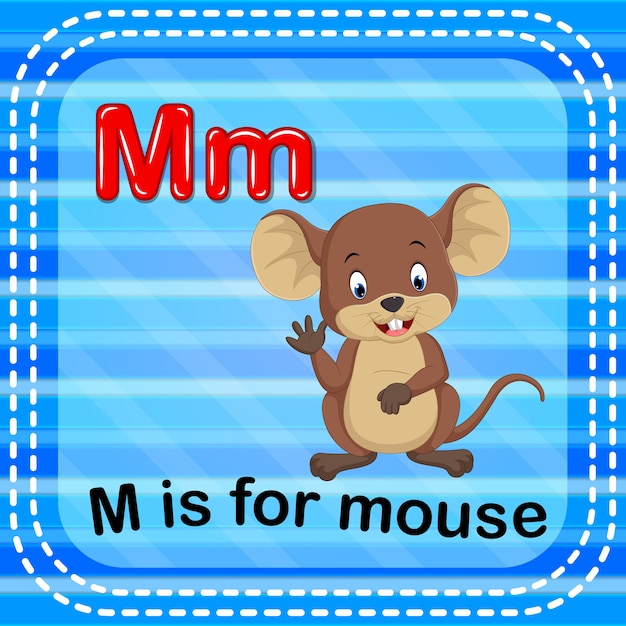 플래시 카드 문자 M은 마우스입니다
