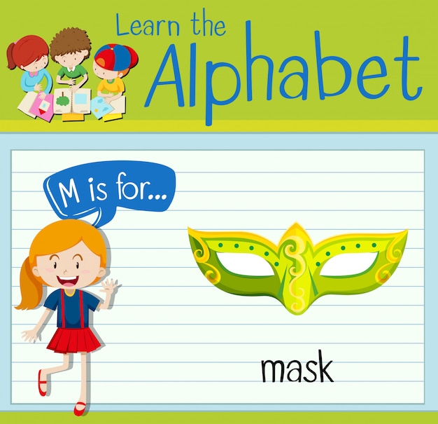 Flashcard letter M is for mask