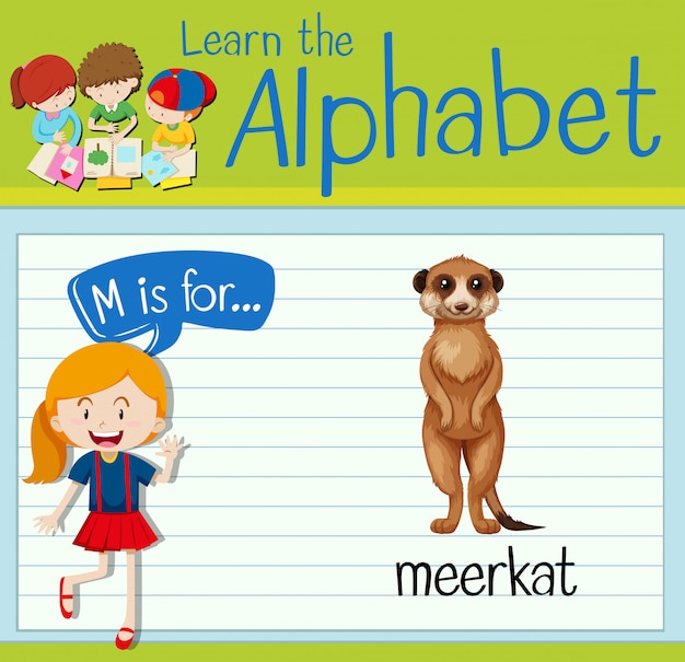 Flashcard letter M is for meerkat