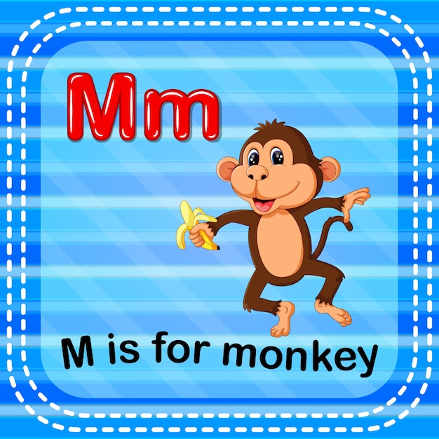 flashcard letter m is for monkey