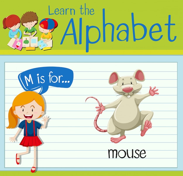 Flashcard letter m is for mouse