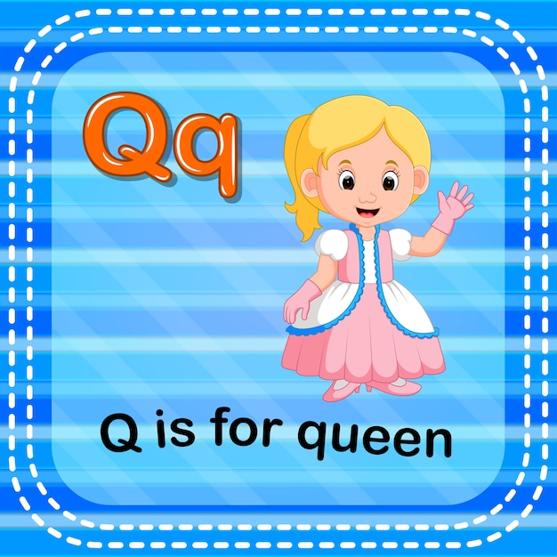 flashcard letter q is for queen