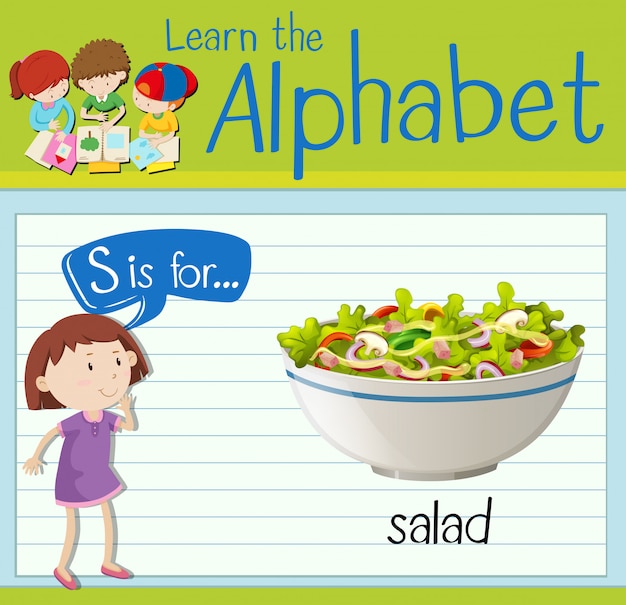 Flashcard letter s is for salad