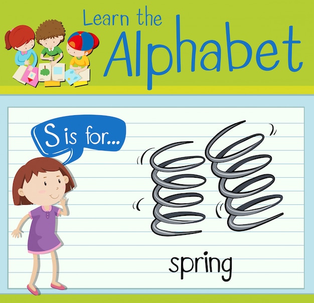 Flashcard letter S is for spring