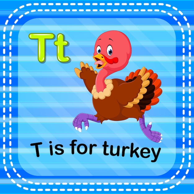 flashcard letter t is for turkey